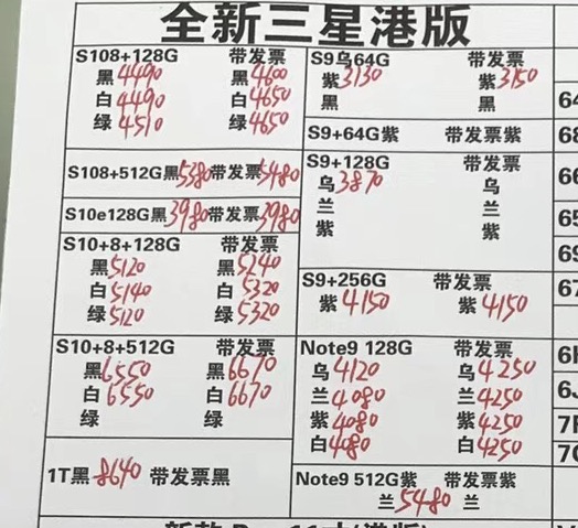 20190415-三星港行S9  note9全套报价单.jpg