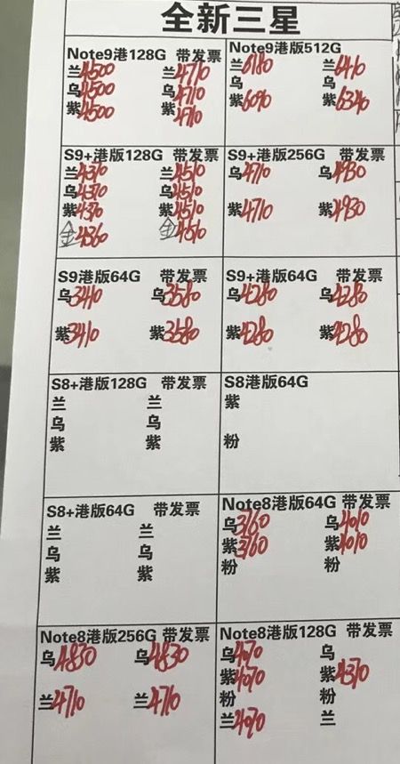 20181109-三星港行美版台版水货报价单.jpg