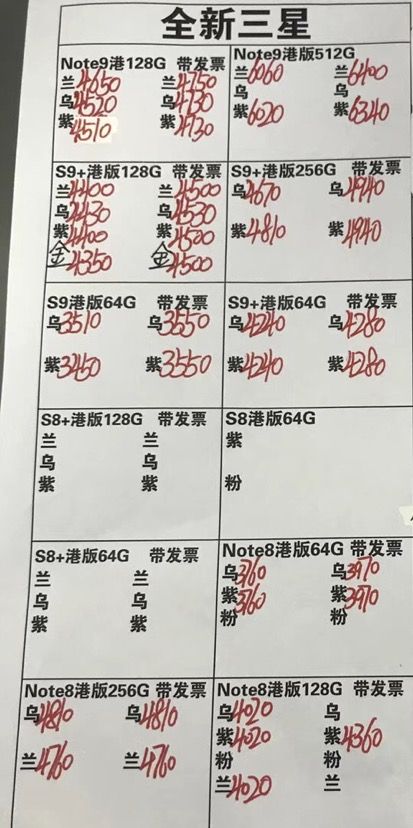 20181120-三星港行S9  note9全套报价单.jpg