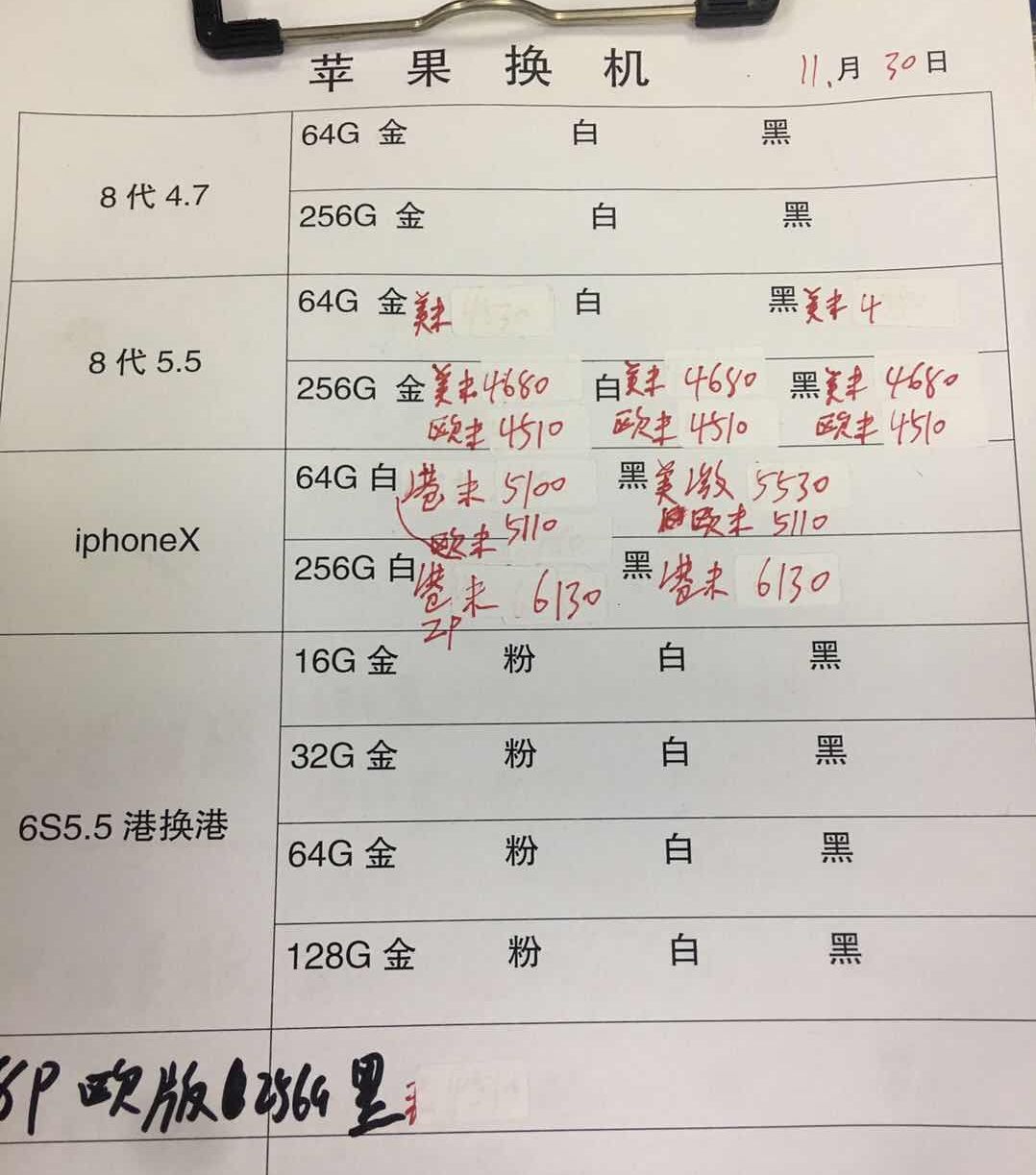 20181130-苹果iPhone8-X-6S港换港报价单.jpg