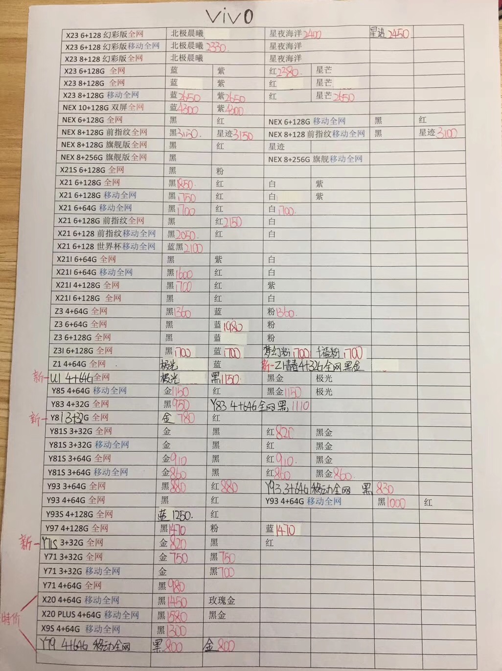 国行VIVO X23 NEX全系列网销机报价.jpg